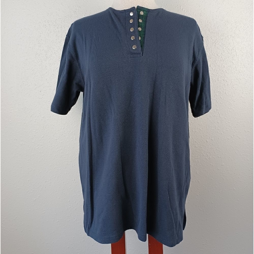 Pre-owed Chaus Sport Women's Short Sleeve Shirt with 3/4 Button-down Size M